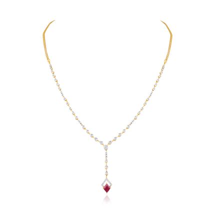 Red Romance Diamond Lariat Necklace