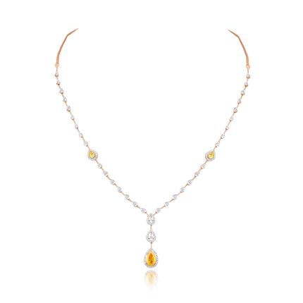 Glowing Diamond Lariat Necklace 