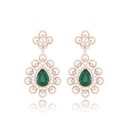 Regal Flower Diamond Earrings