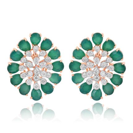 Diamond Blooming Flower Earrings