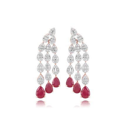 Red Glowry Diamond Earrings