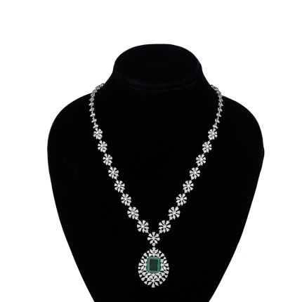 Timeless Floral Diamond White Necklace