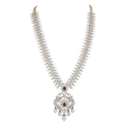 Sophisticated Peacock Diamond Yellow Necklace