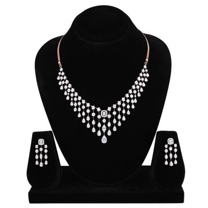 Striking Rose Gold Necklace Set