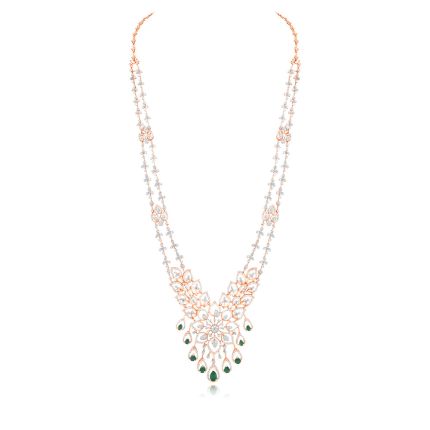 18KT Rose Gold Floral Women Necklace