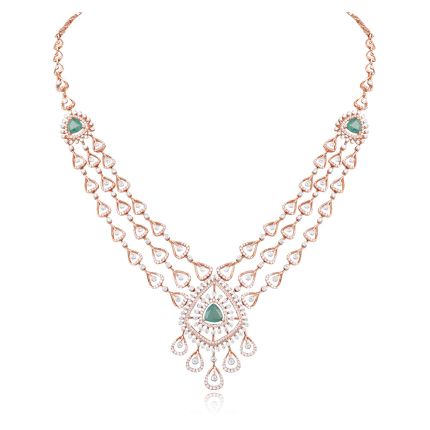 Traditional Diamond and Emerald Necklace