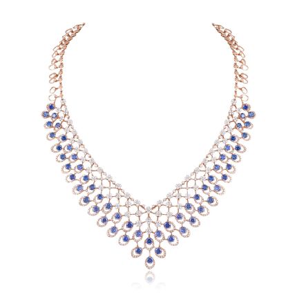 Sparking Checkered Diamond Necklace