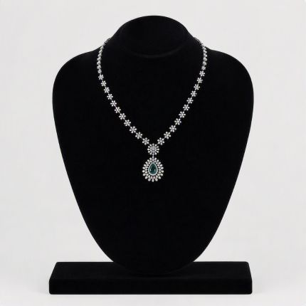 Luminous Floral Diamond White Necklace