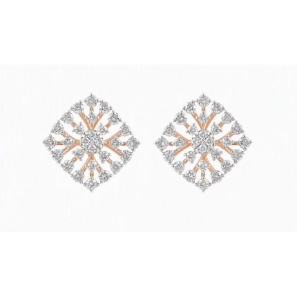 Elegant Starburst Design Diamond Studs