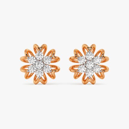 Moonlit Rose Gold Studs Earrings