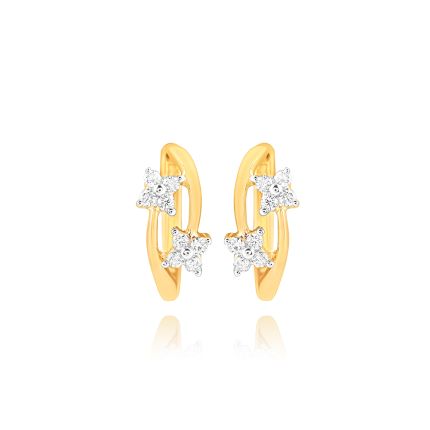 Understated Diamond Curve Earrings
