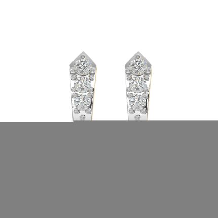Curved 9KT Yellow Gold Diamond Earrings