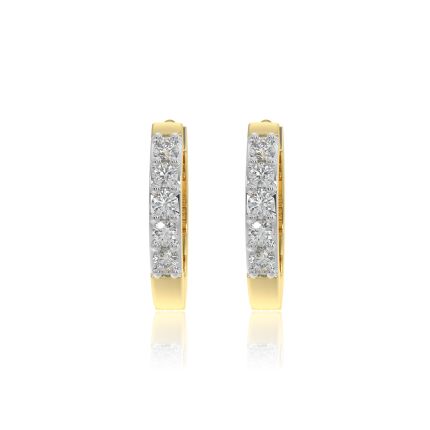 Classic Hoop 9KT Yellow Gold Diamond Earrings