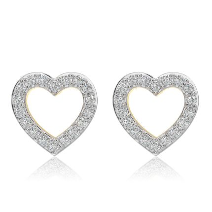 Hearty Love 9KT Yellow Gold Diamond Earrings