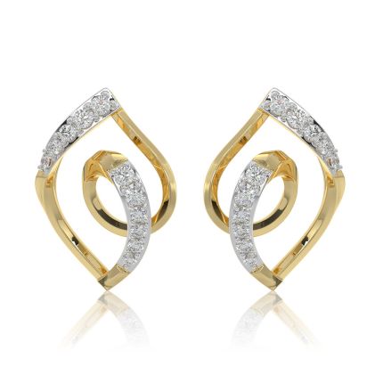 Graceful 9KT Yellow Gold Diamond Earrings