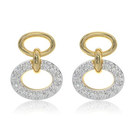 Symmetric 9KT Yellow Gold Diamond Earrings