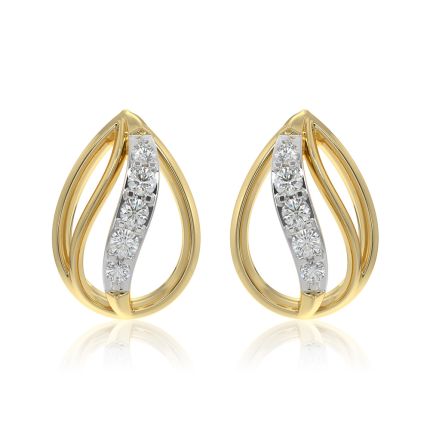 Graceful 9KT Yellow Gold Diamond Earrings