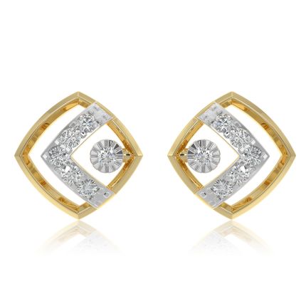 Daily Wear 9KT Yellow Gold Diamond Earrings