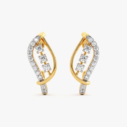 Brilliance Yellow Gold Diamond Hoop Earrings