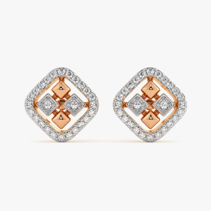 Beautiful Rose Gold Diamond Stud Earrings