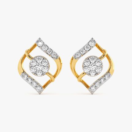 Subtle Elegance Yellow Gold Diamond Stud Earrings