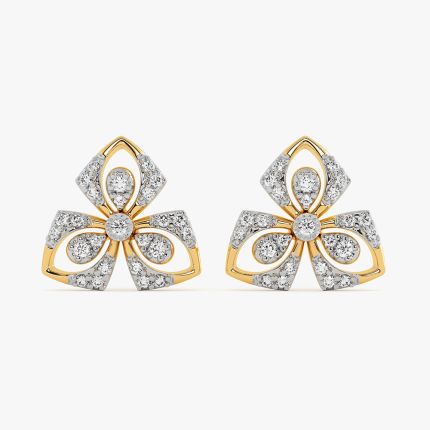 Floral Perfection Yellow Gold Diamond Stud Earrings
