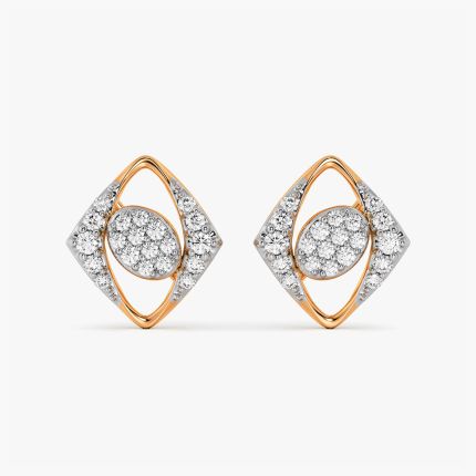 Refined Sparkle Rose Gold Diamond Stud Earrings