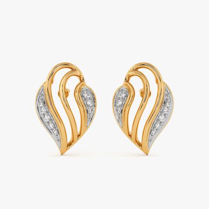 Timeless Paisley 9Kt Yellow Gold Diamond Earrings