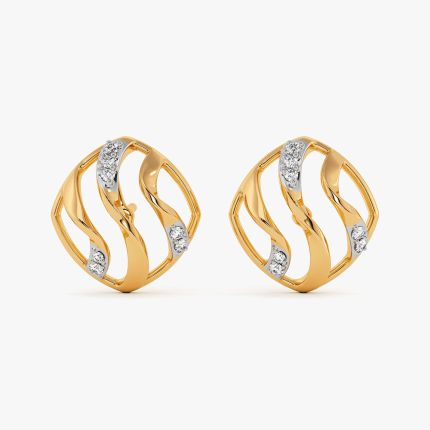 Modern Versatile 9Kt Yellow Gold Diamond Earrings