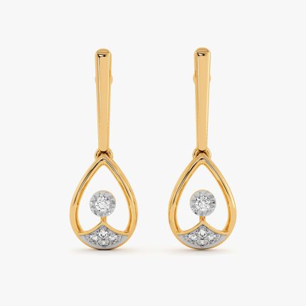 Sparkling Swirl 9Kt Yellow Gold Diamond Earrings