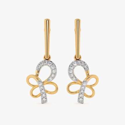 Butterfly 9Kt Yellow Gold Diamond Earrings