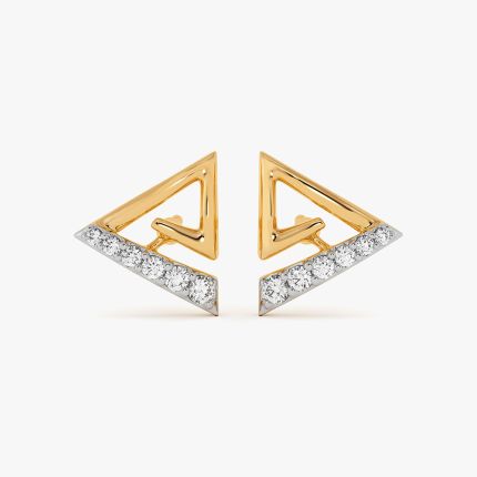 Sharp Lines 9Kt Yellow Gold Diamond Earrings