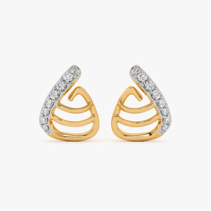 Refined Minimal 9Kt Yellow Gold Diamond Earrings