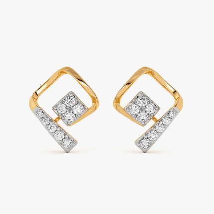 Sleek Shine 9Kt Yellow Gold Diamond Earrings