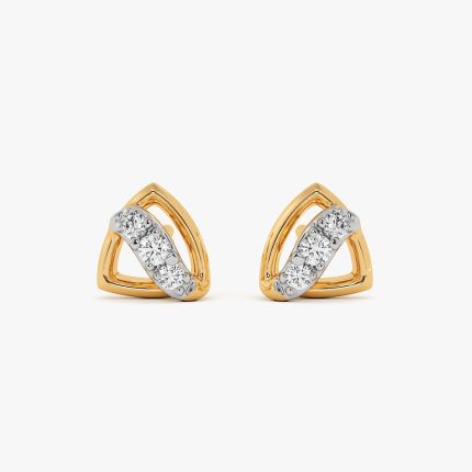 Clean Cuts Yellow Gold Diamond Earrings