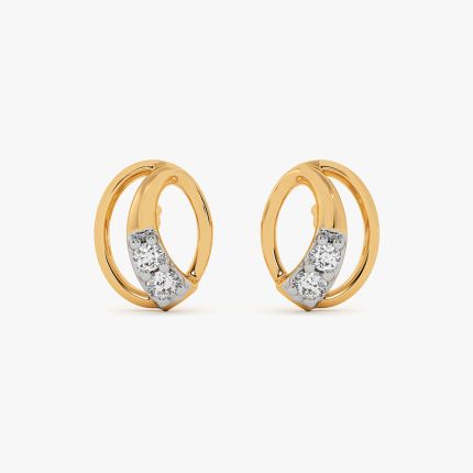 Timeless Oval Yellow Gold Diamond Earrings