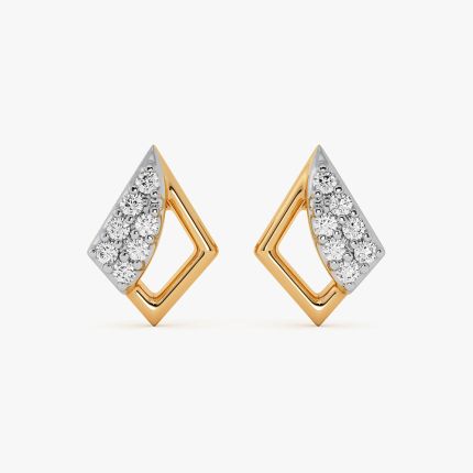 Sharp Allure Yellow Gold Diamond Earrings