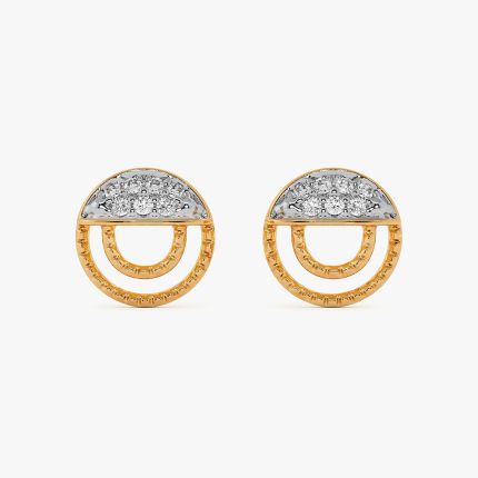 Moon Shine Yellow Gold Diamond Earrings