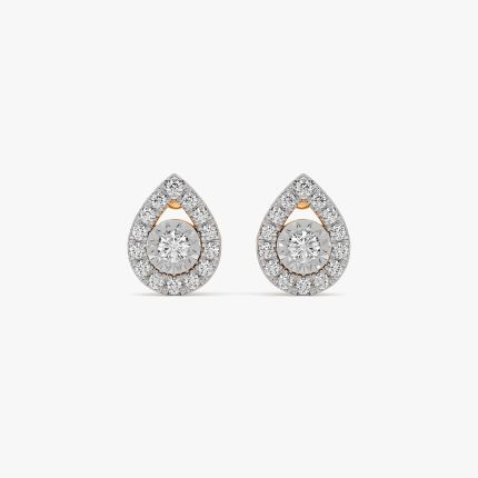 Elegant Pear 14Kt Yellow Gold Diamond Stud Earrings