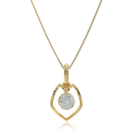 Timeless Floral 9KT Yellow Gold Diamond Pendant