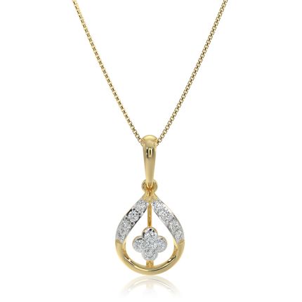 Lovely Drop  9KT Yellow Gold Diamond Pendant