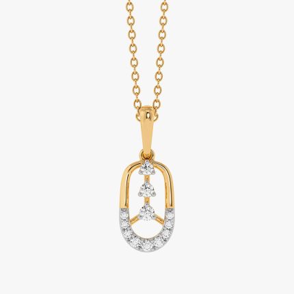 Elongated Glory Yellow Gold Diamond Pendant