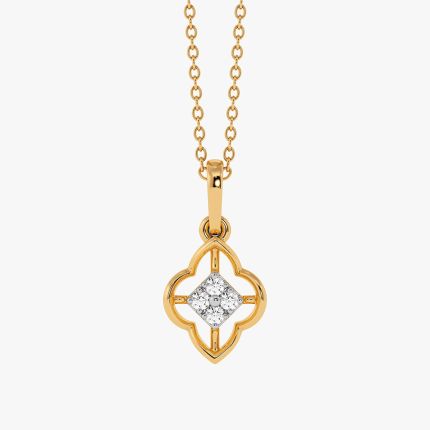Modern Charm Yellow Gold Diamond Pendant