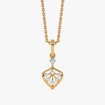 Floral Beauty Yellow Gold Diamond Pendant
