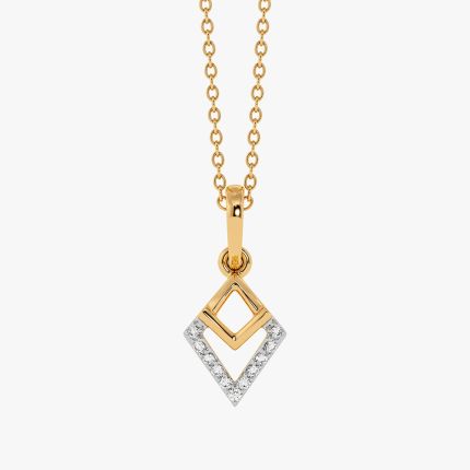 Sharp Geometric Yellow Gold Diamond Pendant