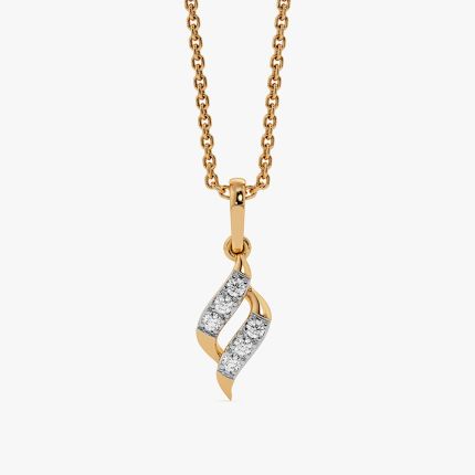 Daily Swirl Yellow Gold Diamond Pendant