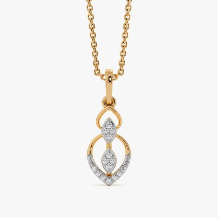 Refined Drop Yellow Gold Diamond Pendant