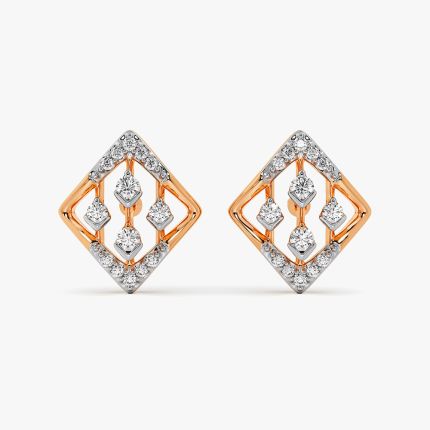 Square Rarity Diamond Stud Earring