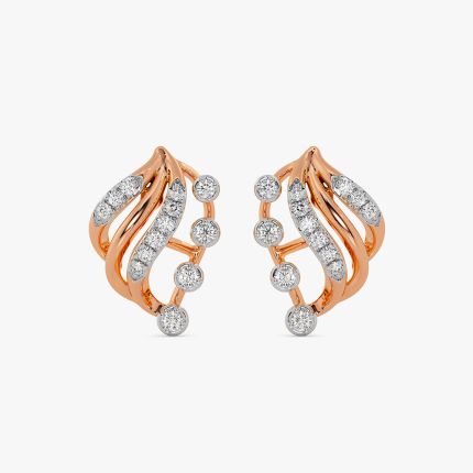 Eternity Swirl Rose Stud Earring