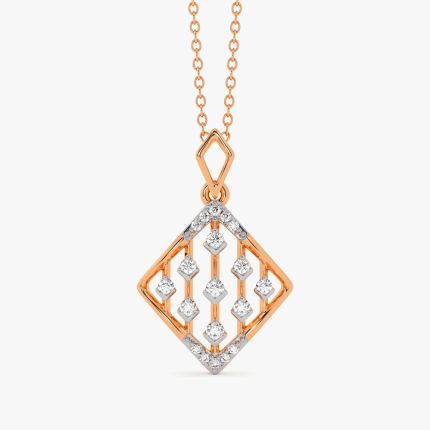Chic Floral Diamond Rose Pendant